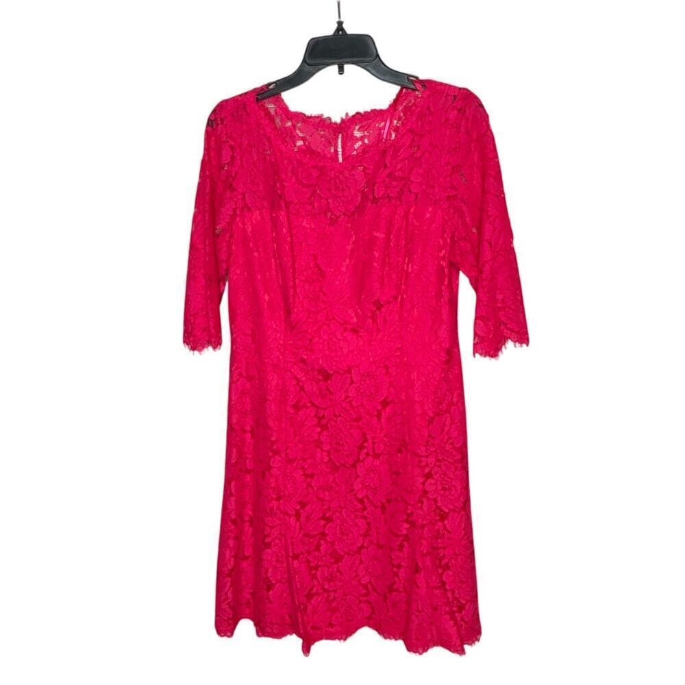 Eliza J Pink Lace Boat Neck Lined Party Date Sheer Lace Dress Size 12